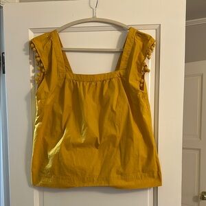 J. Crew Yellow Sleeveless Ruffled Blouse